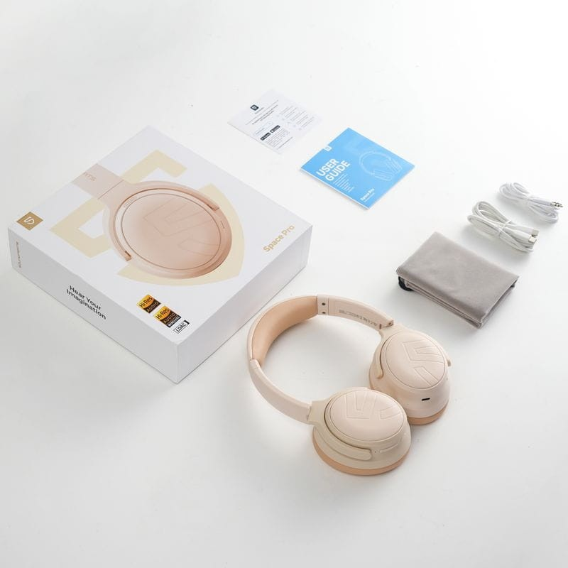 Soundpeats Space Pro Hybrid ANC Headset - Beige Soundpeats.pk
