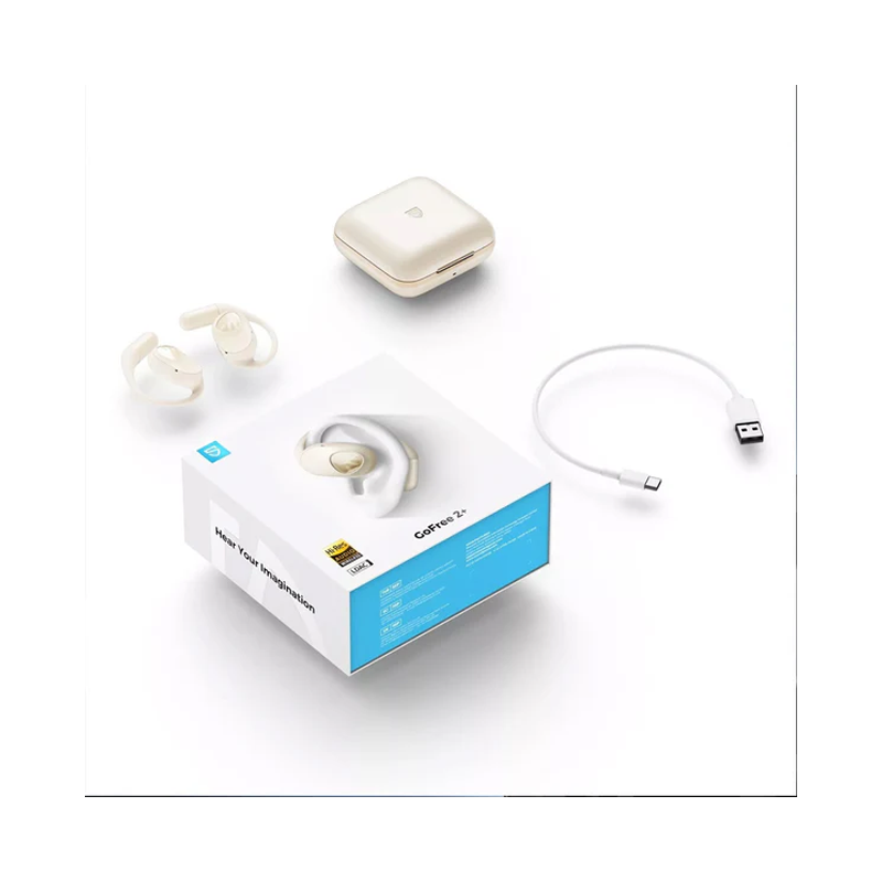 Soundpeats Gofree 2+ Wireless Open Ear Earphone - Beige Soundpeats.pk