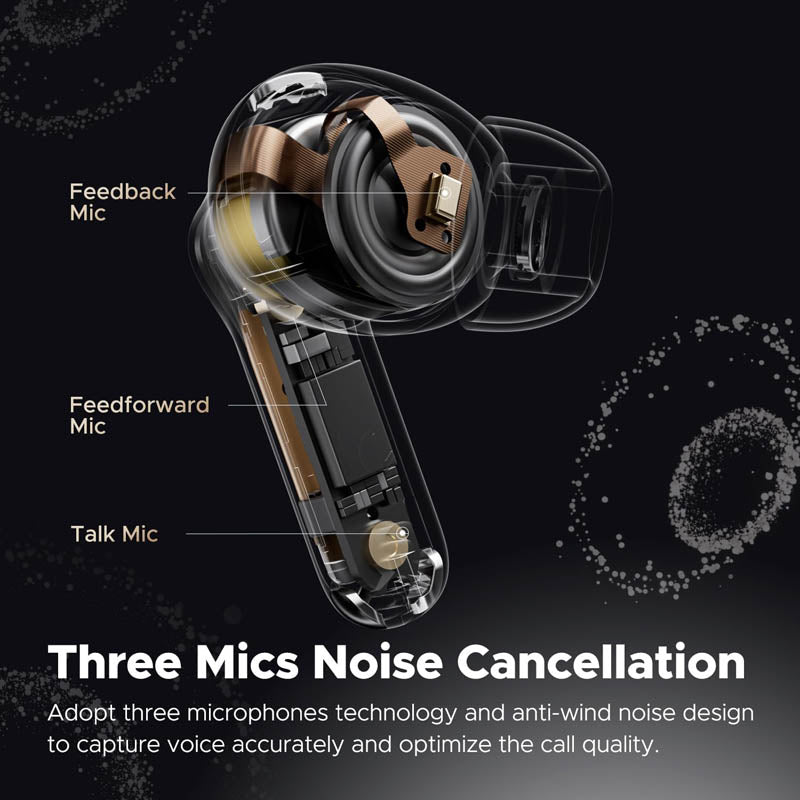 Soundpeats Capsule 3 Pro Best ANC Hybrid Earbuds – Transparent Edition Black | Soundpeats.pk