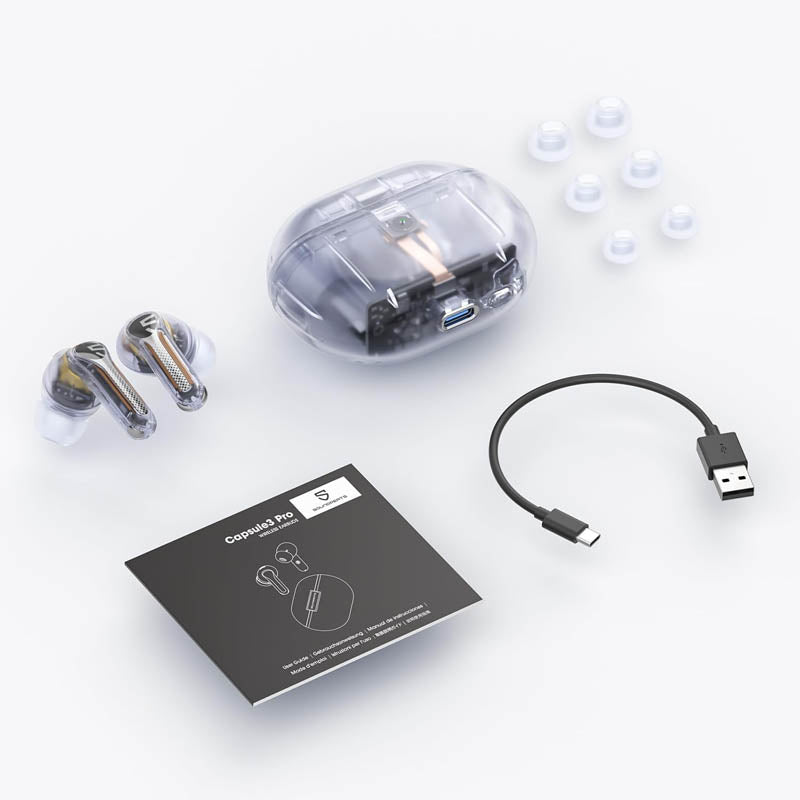 Soundpeats Capsule 3 Pro Best ANC Hybrid Earbuds – Transparent Edition White | Soundpeats.pk