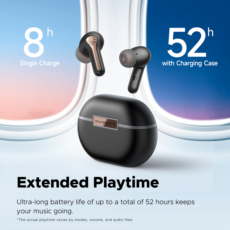 Soundpeats Capsule 3 Pro Powerful Hybrid ANC Wireless Earbuds - Black | Soundpeats.pk