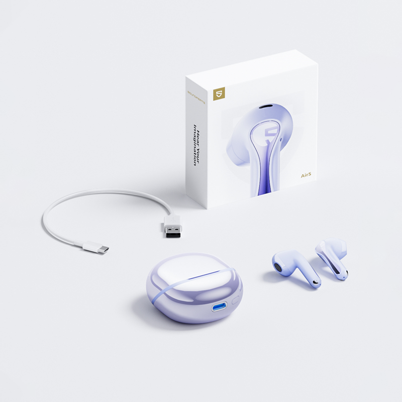 Soundpeats Air5 Wireless Airpods - Purple Soundpeats.pk