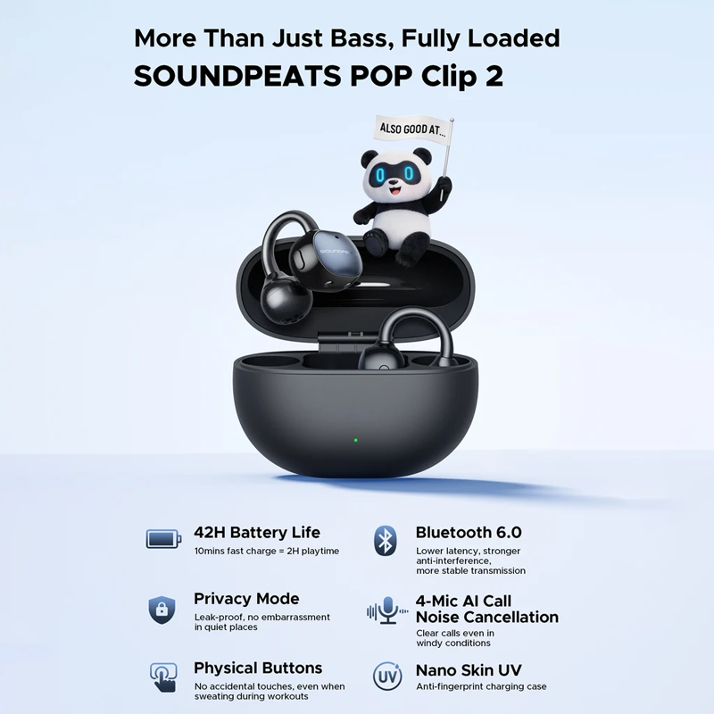Soundpeats Pop Clip 2 Open Ear Bluetooth Earbuds Soundpeats.pk
