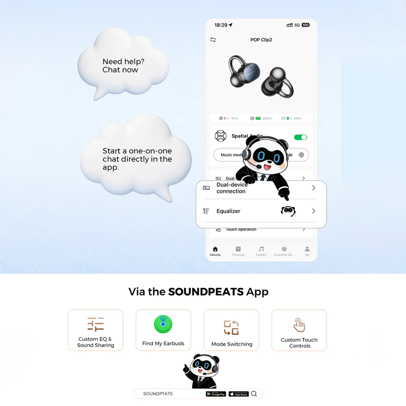 Soundpeats Pop Clip 2 Open Ear Bluetooth Earbuds Soundpeats.pk