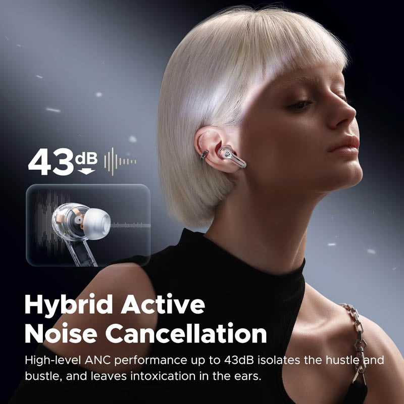Soundpeats Capsule 3 Pro Best ANC Hybrid Earbuds – Transparent Edition White | Soundpeats.pk