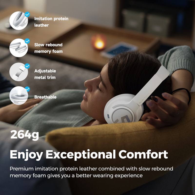Soundpeats Space ANC Wireless Headset - White | Soundpeats.pk
